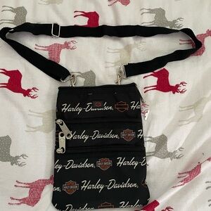 Harley-Davidson Black and Silver Belt Bag